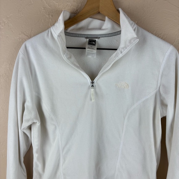 The North Face Women's White Quarter-Zip Fleece Jacket Pullover Size Large - Picture 2 of 10